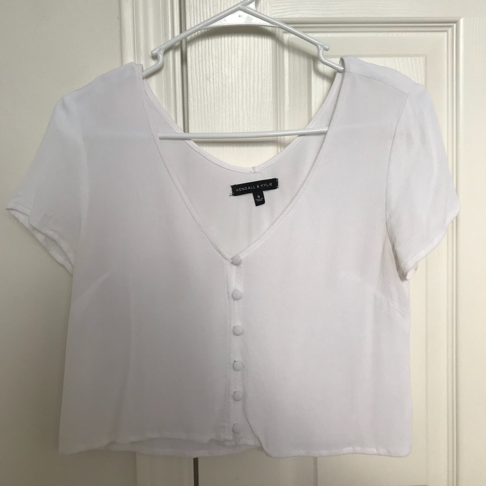 Kendall and Kylie White Button Up Top
